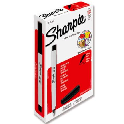 Marcador Berol Sharpie Ultra Fino Negro con 12 piezas