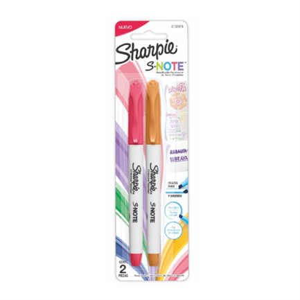 Marcador Sharpie SNote Resaltador Blister Colores Surtidos con 2 piezas