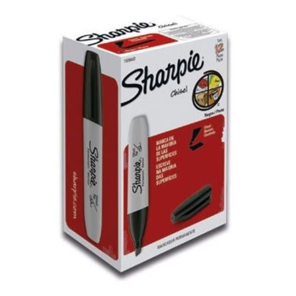 Marcador Permanente Sharpie Chisel Color Negro con 12 piezas