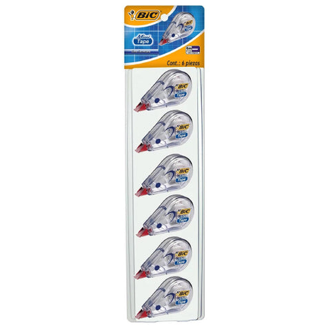 Cinta Correctora Bic Mini Tape con 6 piezas