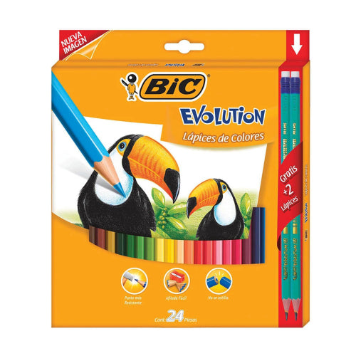 Colores Bic Evolution Mina 3mm Estuche con 24 piezas