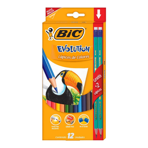 Colores Bic Evolution Mina 3mm Estuche con 12 piezas