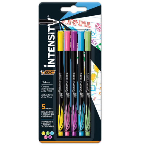 Rotulador Bic Intensity Extra Fino Colores Surtidos con 5 piezas