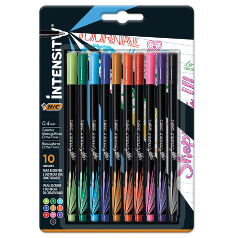 Rotulador Bic Intensity Extra Fino Colores Surtidos con 10 piezas