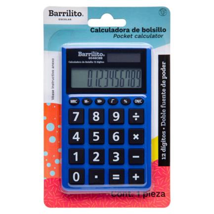 Calculadora Barrilito Bolsillo 12 Dígitos Doble Fuente Poder