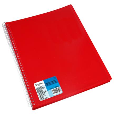 Carpeta Barrilito Espiral 20 Protectores Hoja Paquete con 12 piezas