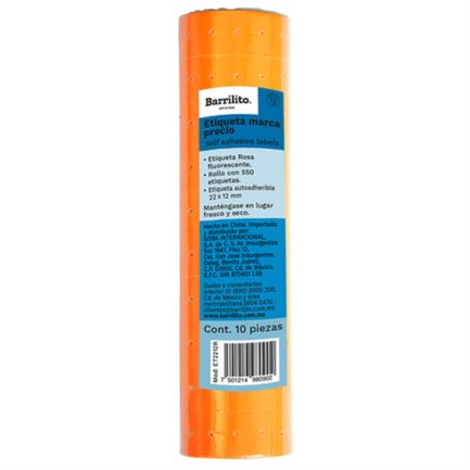Etiqueta Barrilito Precio 22x12mm Rollo con 550 Etiquetas Naranja