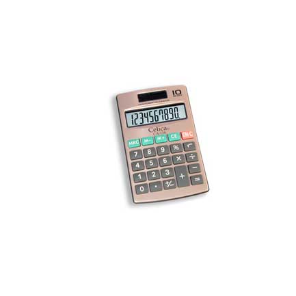 Calculadora Celica Bolsillo 10 Dígitos Dual Cubierta Metálica
