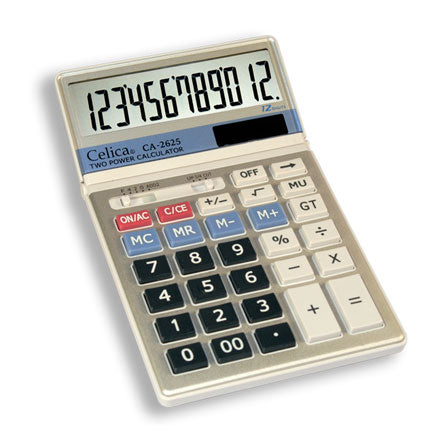 Calculadora Celica Semi-escrit 12 Dígitos Dual Cubierta Metálica