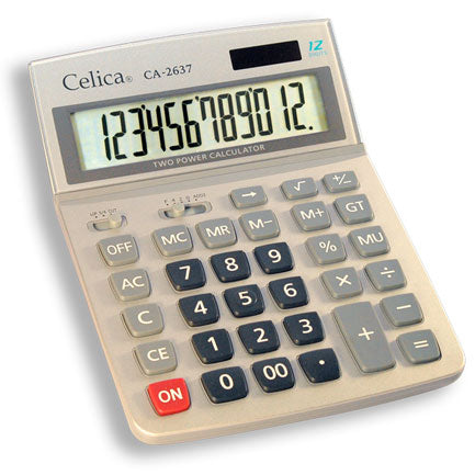 Calculadora Celica Mega Esc 12 Dígitos Cubierta Metálica