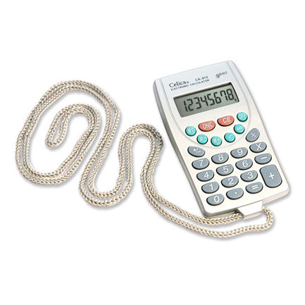 Calculadora Celica Mano Cordon 8 Dígitos Batería
