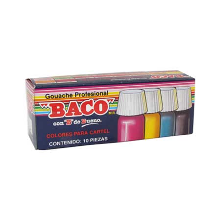 Pintura Baco para Cartel 20 Ml Plata #70 con 10 piezas