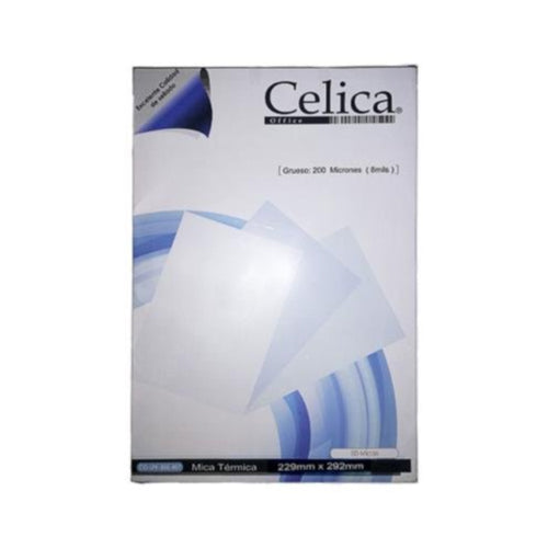 Mica Térmica Celica Tamaño Carta 229x292mm 10 Milésimas o 250 Micrones paquete con 50
