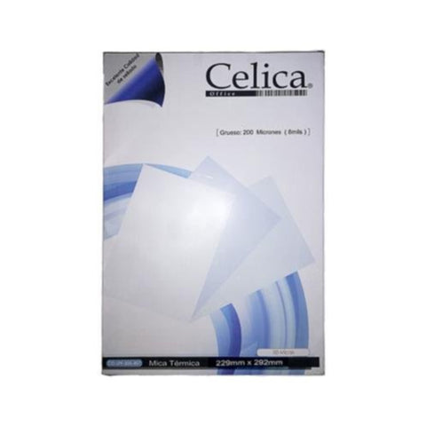 Mica Térmica Celica Tamaño Carta 229x292mm 10 Milésimas o 250 Micrones paquete con 50