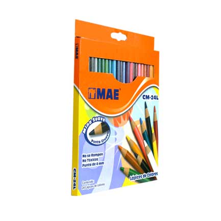 Colores Largos Mae Caja con 24 Piezas 4mm