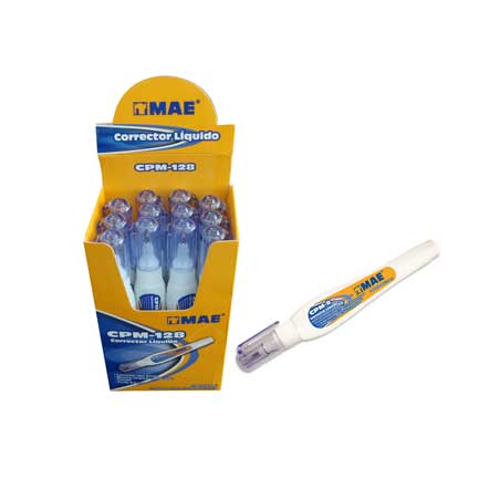 Corrector Mae tipo Pluma 8 Ml con 12 piezas