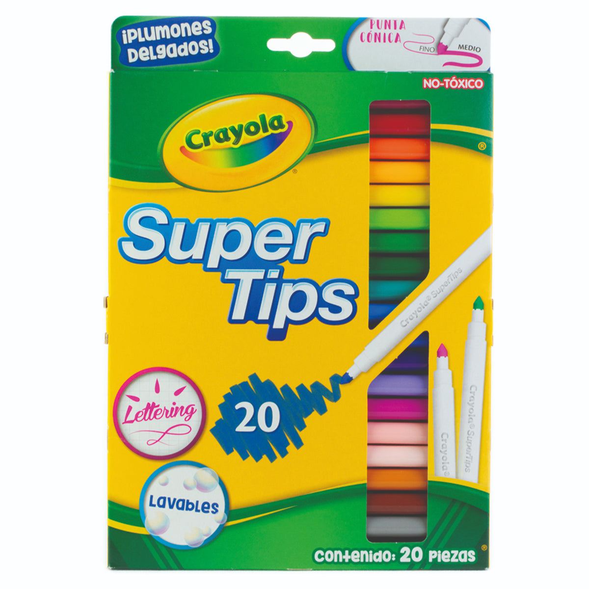 Plumones Crayola SuperTips con 20 piezas
