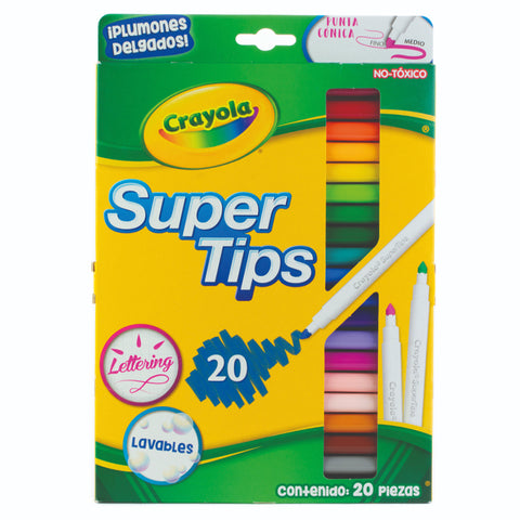 Plumones Crayola SuperTips con 20 piezas