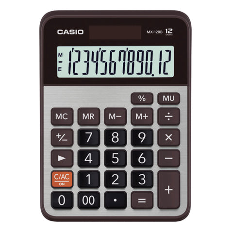 Calculadora de Escritorio Casio MX-120B 12 dígitos pantalla extra grande doble