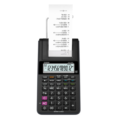 Calculadora Casio con impresora tipo Sumadora HR-10RC negro pantalla LCD Costo Venta