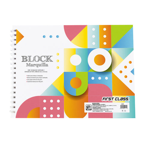 Cuaderno de dibujo Marquilla Dietrix Fist Class con papel de china con 30 hojas 32.2 X