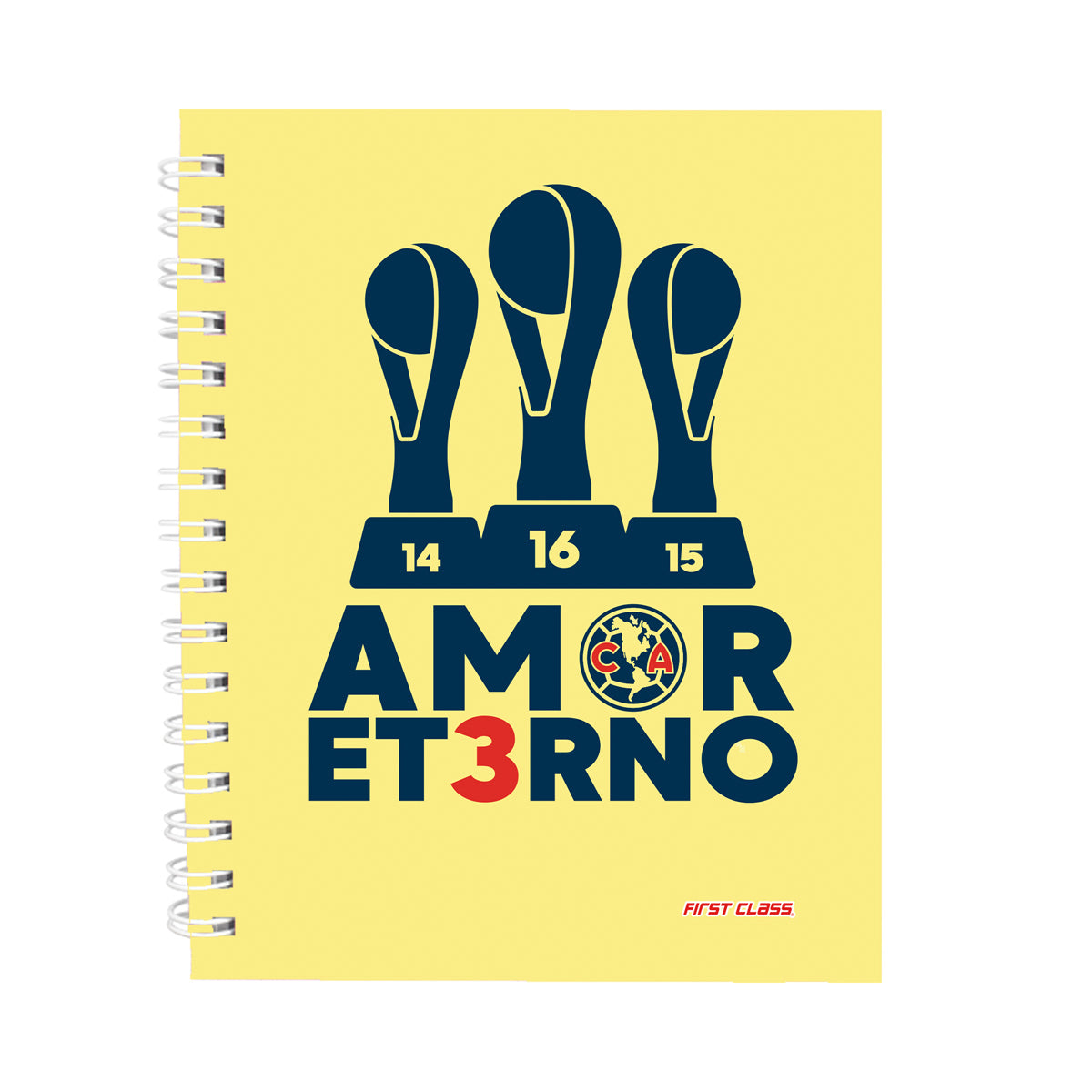 Libreta Dietrix First Class pasta dura doble arillo 80 hojas raya Club America modelo