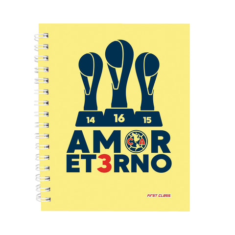 Libreta Dietrix First Class pasta dura doble arillo 80 hojas raya Club America modelo