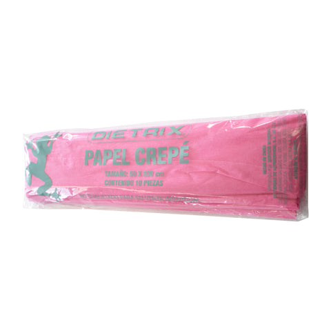 Papel Crepe Dietrix 50x200 cm Rosa Mexicano Paquete con 10 Hojas