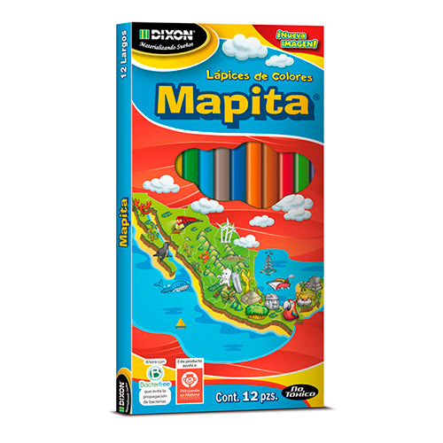 Lápices de Colores Mapita Largo Madera con 12 piezas