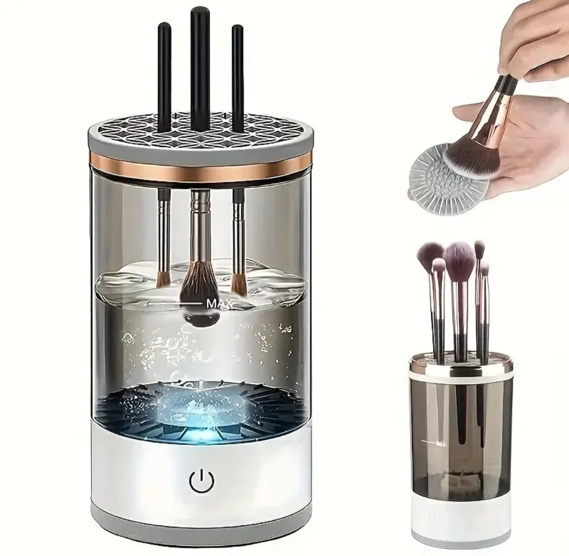 Limpiador de brochas de maquillaje eléctrico automático, enchufe USB