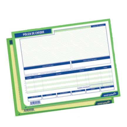 Poliza Cheque Estrella 1/2 Carta 25 Jgs Orig y Cop