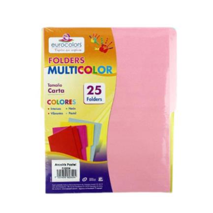Folder Eurocolors Multicolor Arcoíris Pastel con 25 piezas
