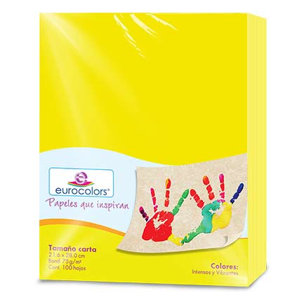 Papel Cortado Eurocolors Carta con 100 hojas Amarillo