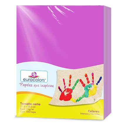 Papel Cortado Eurocolors Carta Purpura con 100 hojas