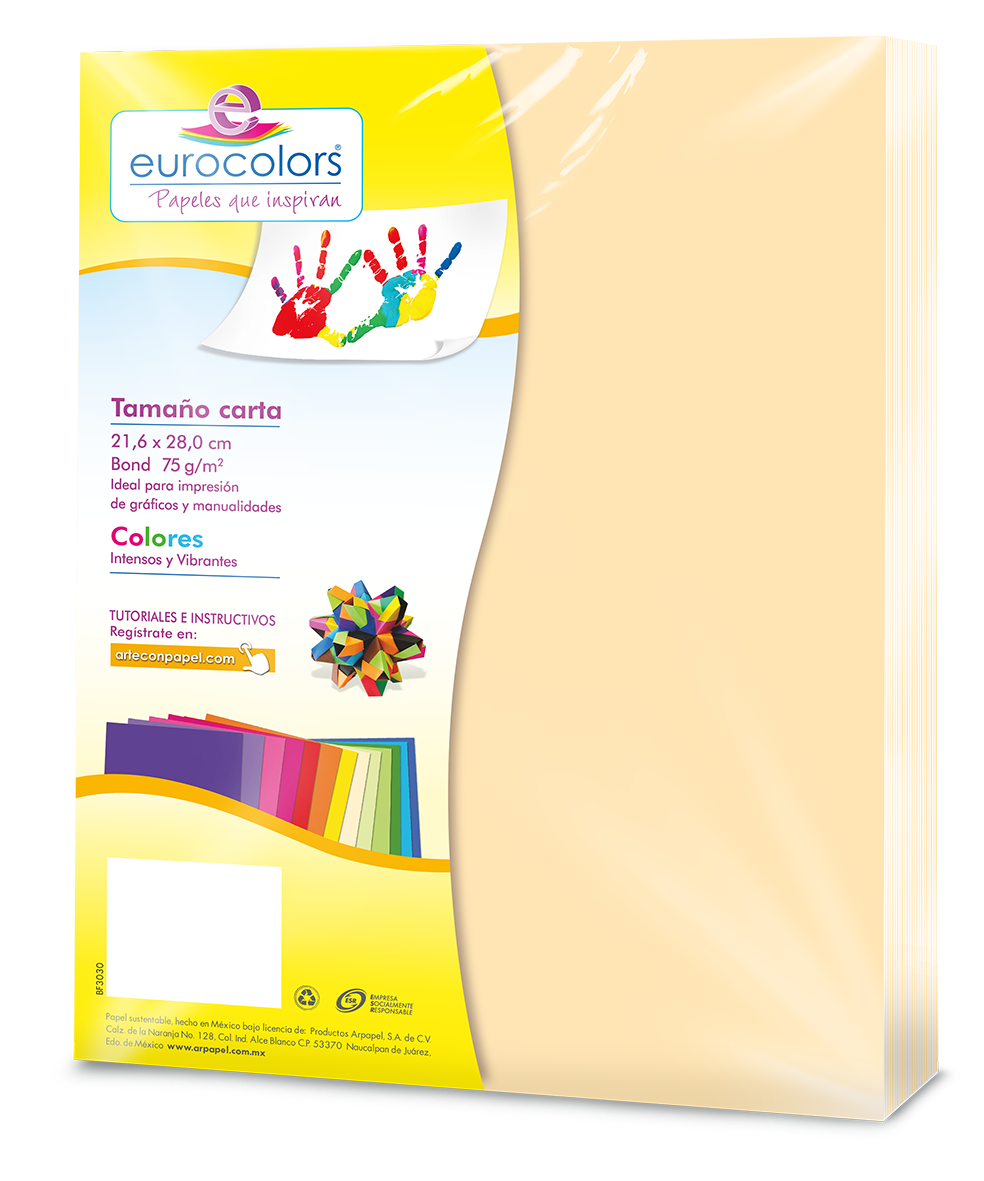 Papel Cortado Eurocolors Carta Crema con 100 hojas