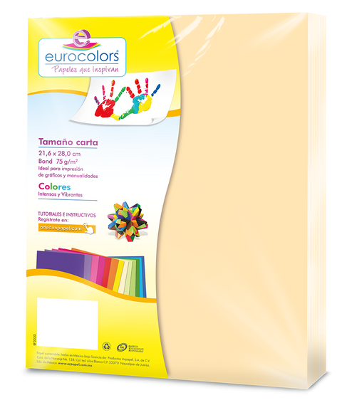 Papel Cortado Eurocolors Carta Crema con 100 hojas