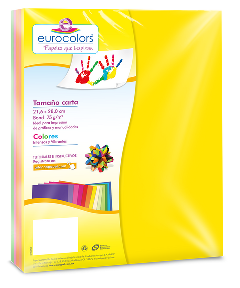 Papel Cortado Eurocolors Carta ArcoiriS Neón con 100 hojas