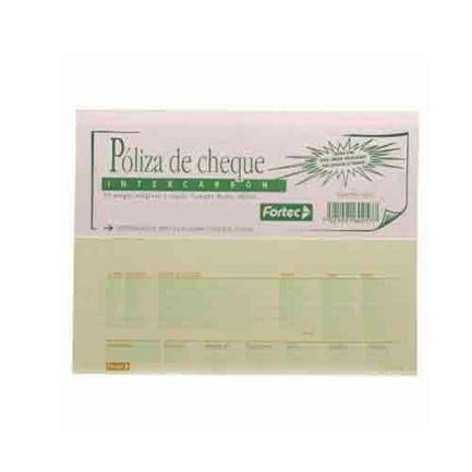 Poliza de Cheques Intercarbon ½ Oficio 25 Jgs