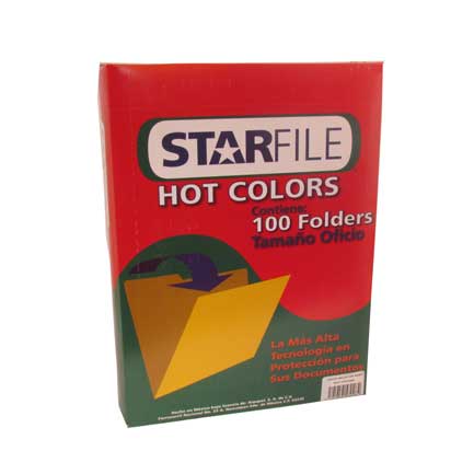 Folder Mapasa Hot Colors Rojo Oficio con 100 piezas