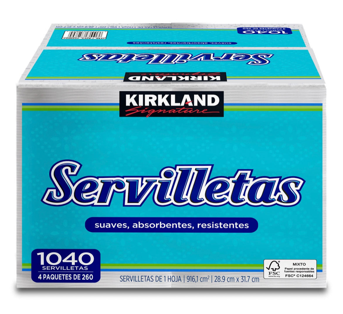 Servilletas kirkland 4 paquetes 260 pzas