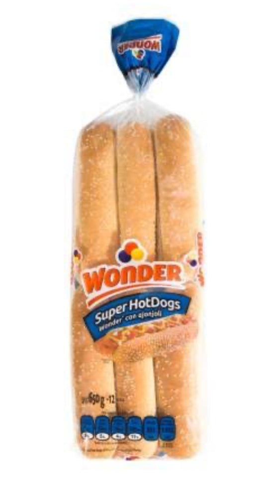 Pan para Hotdogs Wonder Super Hot Dog con Ajonjolí 12 pzas