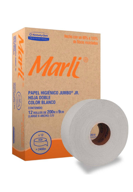 Papel higiénico institucional, Marli jumbo , 12 rollos de 200mts