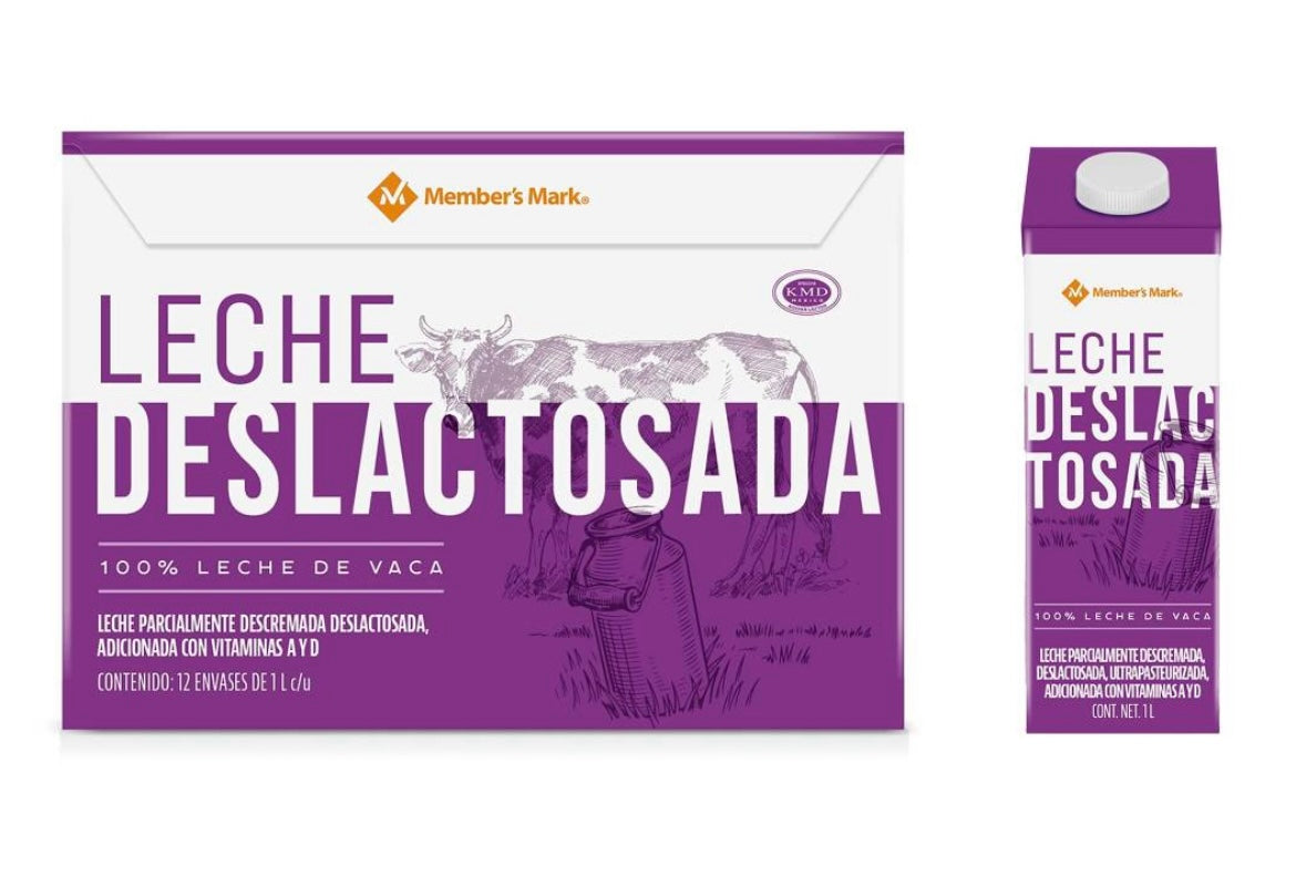 Leche deslactosada MembersMark 1L - Caja 12 pzas