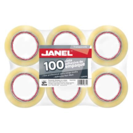 Cinta Janel 155 Empaque Transparente 48mmx50m Paquete con 6 piezas