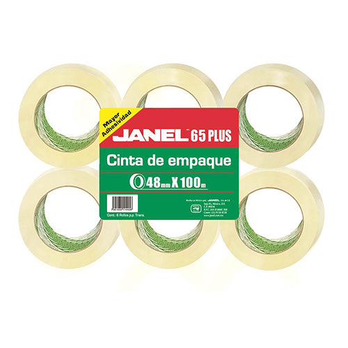 Cinta Janel Empaque Transp .048X100 M Paquete con 6 piezas