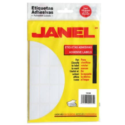 Etiquetas Adhesivas Janel Clásicas Escolar No. 20 20x105mm Sobre con 280 piezas