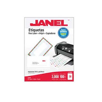 Etiqueta Janel Laser 25X67 100 Hojas con 3000 piezas