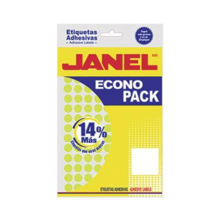 Etiquetas Adhesivas Janel Econopack Fluorescente No. 9 00x13mm Color Amarillo Sobre