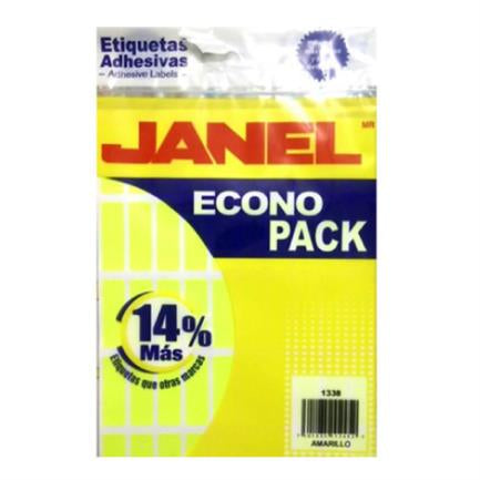 Etiquetas Adhesivas Janel Econopack Fluorescente 13x38mm Sobre con 400 piezas Amarillo