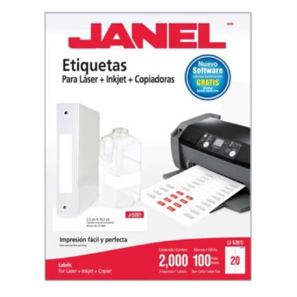 Etiquetas Adhesivas Janel 109 Láser 25x102 100 Hojas con 2000 piezas